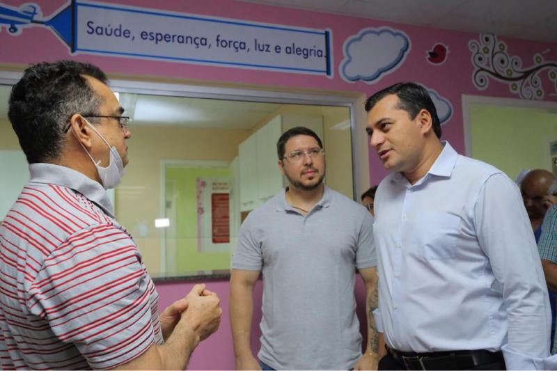Governador Wison Lima e seu vice, Carlos Almeida, conferem funcionamento da maternidade Balbina Mestrinho
