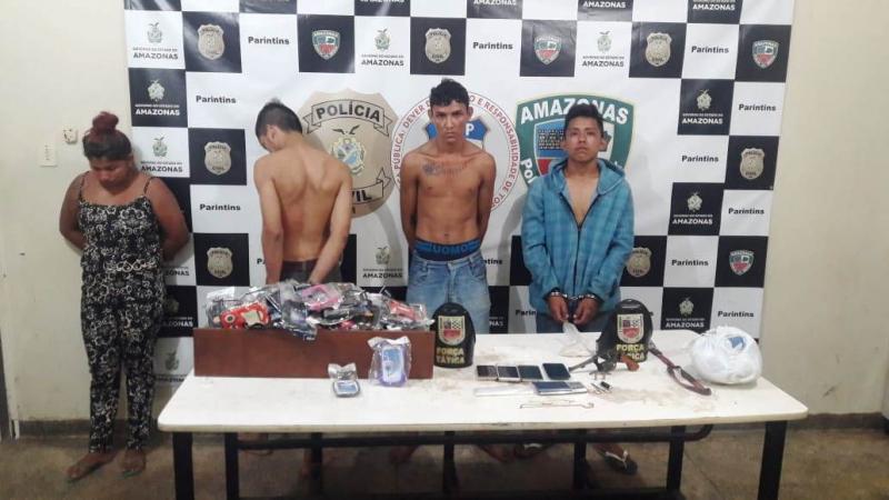 Polícia Militar prende quadrilha acusada de roubar comércio no bairro Santa Clara em Parintins 