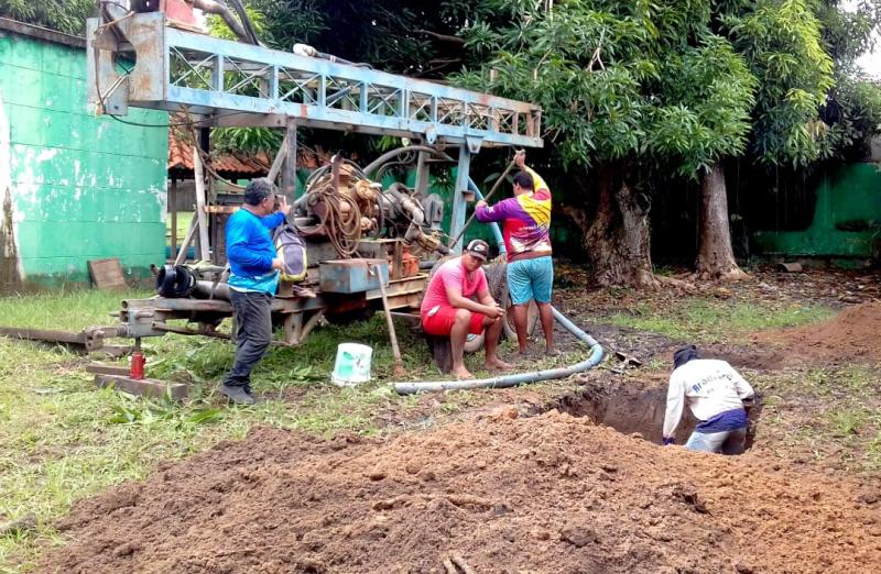 Primeiro poço tubular dentro das especificações técnicas do IPAAM começa a ser perfurado em Parintins