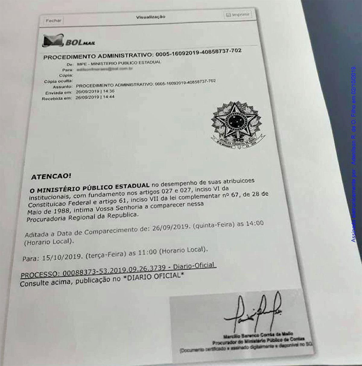 MPAM alerta para golpe que utiliza falsas intimações que chegam por e-mail