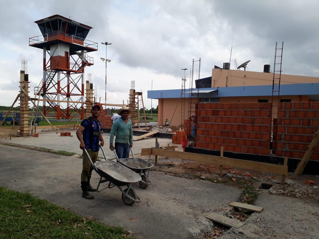 Trabalhos de reforma e ampliação avançam no Aeroporto Júlio Belém Trabalhos de reforma e ampliação avançam no Aeroporto Júlio Belém