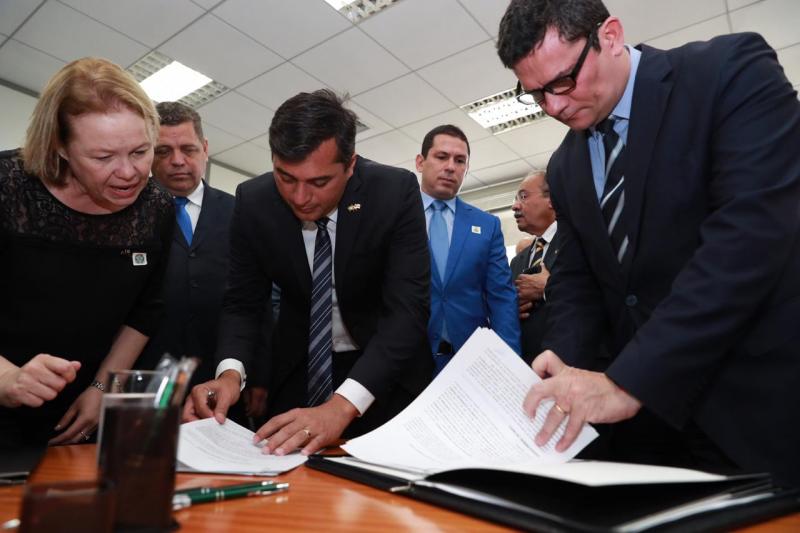 Wilson Lima e Sérgio Moro inauguram Centro Integrado de Inteligência de Segurança Pública Regional Norte