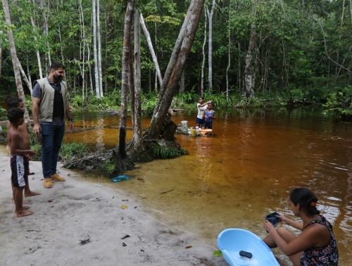 Sema visita igarapé no Monte Horebe para avaliação preliminar da qualidade da água
