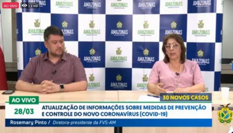 Amazonas tem 111 pessoas infectadas pelo coronavírus, sendo 105 em Manaus e 6 nos municípios do interior
