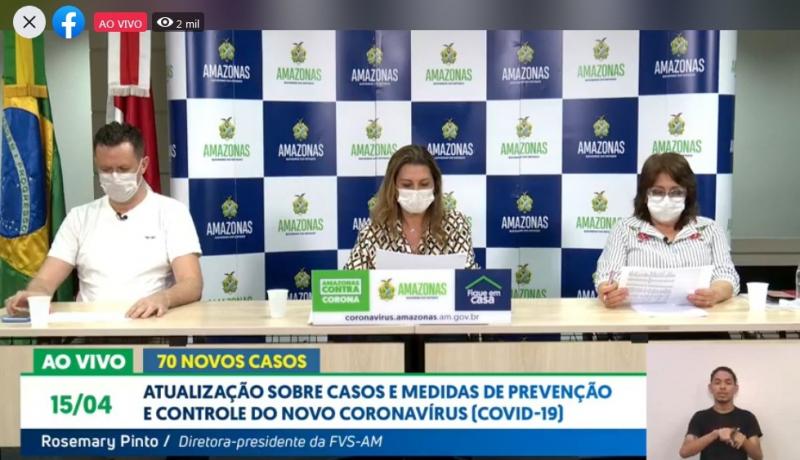 Amazonas registra 70 novos casos de coronavírus nas últimas 24h e salta para 1.554 o total de infectados