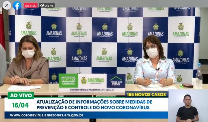 CORONAVÍRUS: Amazonas tem 1.719 casos confirmados e 124 óbitos