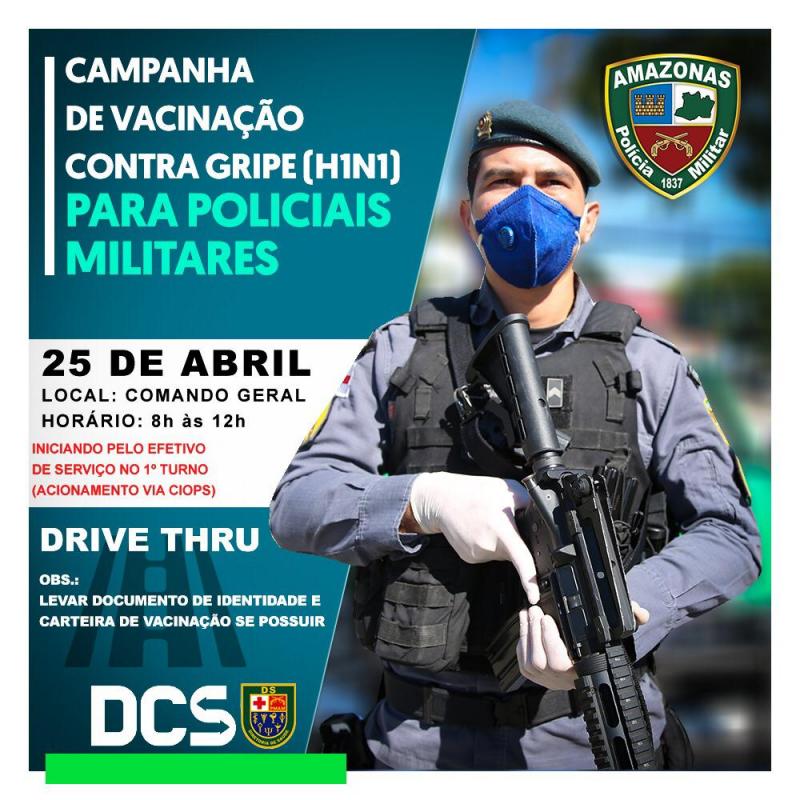 Polícia Militar do Amazonas diz, em nota, que realiza testes rápidos em servidores da corporação suspeitos de Covid-19