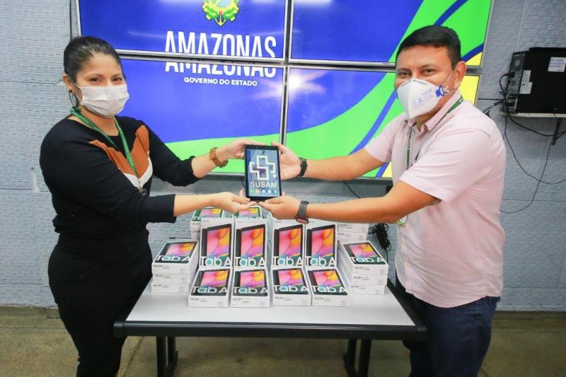 Tablets doados por empresa do Polo Industrial de Manaus vão ajudar FVS e unidades de saúde no monitoramento da Covid-19  