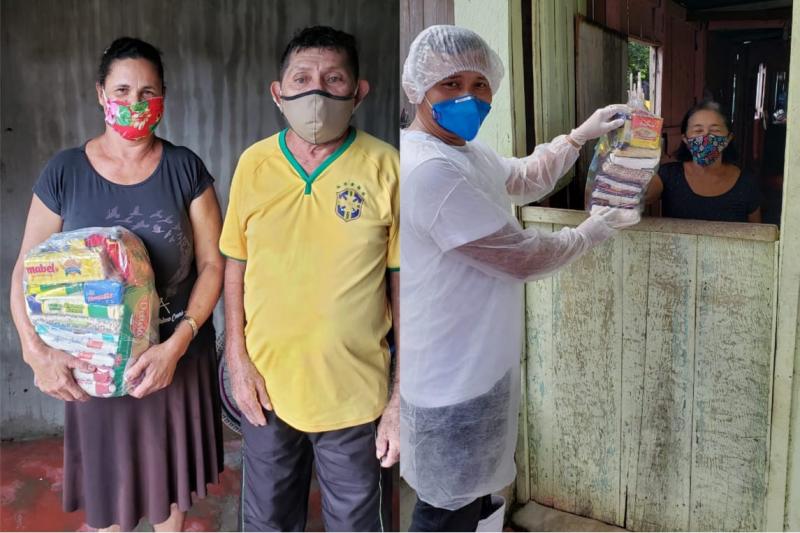 Famílias em isolamento por conta do coronavírus recebem cesta básica da Prefeitura de Parintins