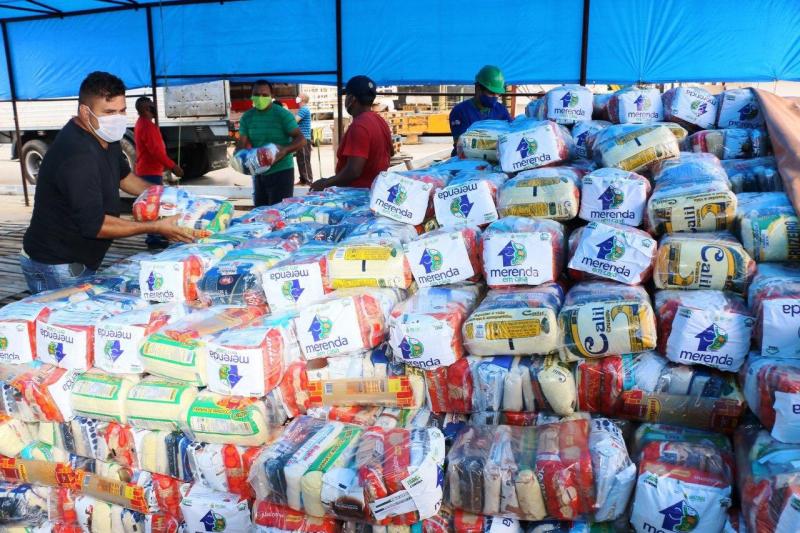 Seduc envia kits do ‘Merenda em Casa’ que serão distribuídos na região do Baixo Amazonas