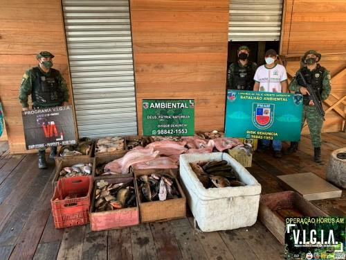 Comando de Policiamento Ambiental e CIPCães apreendem 1.200 quilos de pescado ilegal