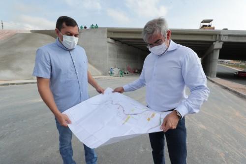 Governador Wilson Lima vistoria obras do Anel Sul, maior complexo viário de Manaus