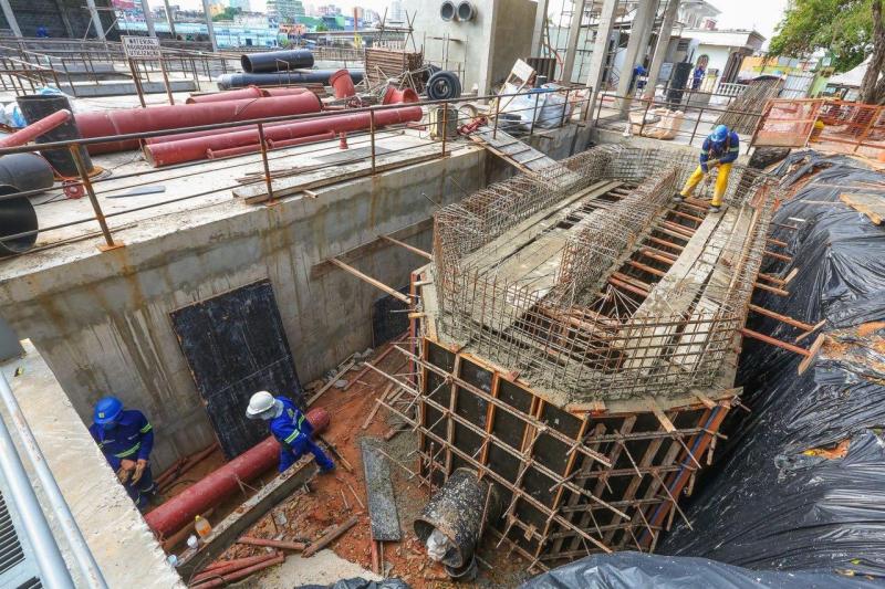 Governo do Estado avança 80% nas obras da Estação de Tratamento de Esgoto de Educandos