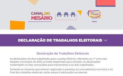 Mesários já podem obter declaração de dias trabalhados