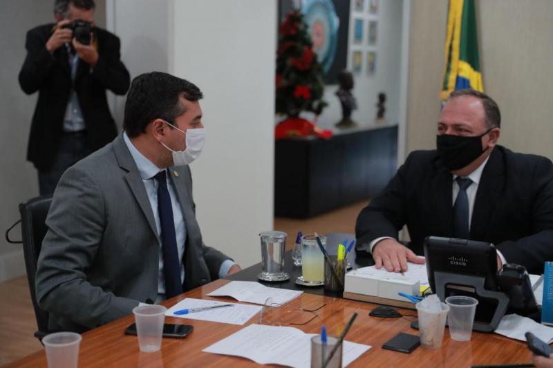 Em reunião com ministro da Saúde, Wilson Lima garante envio de equipamentos para fortalecer rede estadual no combate à Covid-19