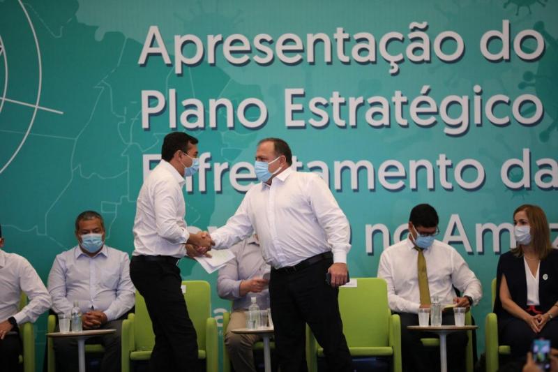 Em solenidade com Ministro da Saúde, Wilson Lima reforça união dos três poderes para o enfrentamento da Covid-19 no estado