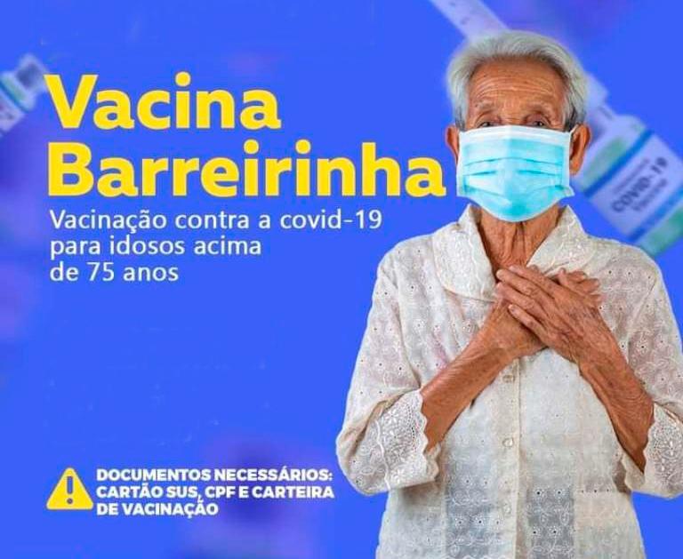 Idosos acima de 75 anos serão vacinados nesta quinta-feira em Barreirinha