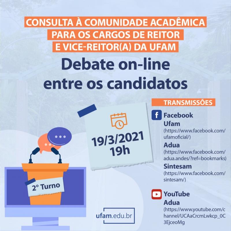 Candidatos à reitoria da Ufam participam de debate on-line nesta sexta-feira (19/03)