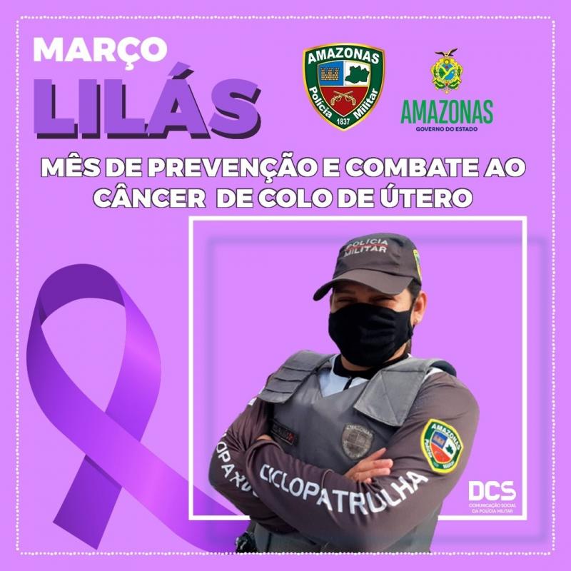 Polícia Militar participa de campanha ‘Março Lilás’ de combate ao câncer de colo uterino