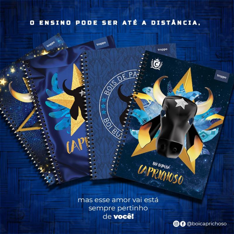 Serão comercializados em todo Brasil cadernos com a marca do Boi Caprichoso