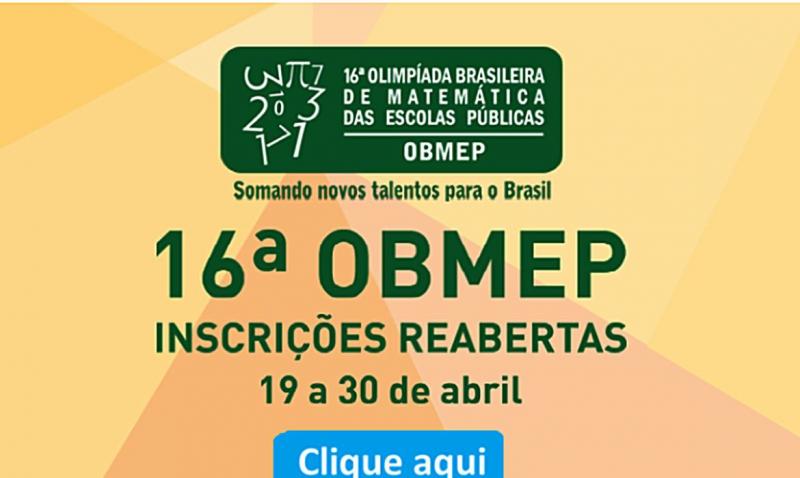 Escolas públicas e privadas têm até hoje (30) para se inscrever na Olimpíada de Matemática