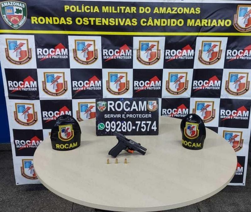 Rocam frustra atuação de criminosos e apreende armas de fogo em ações na capital e em Iranduba