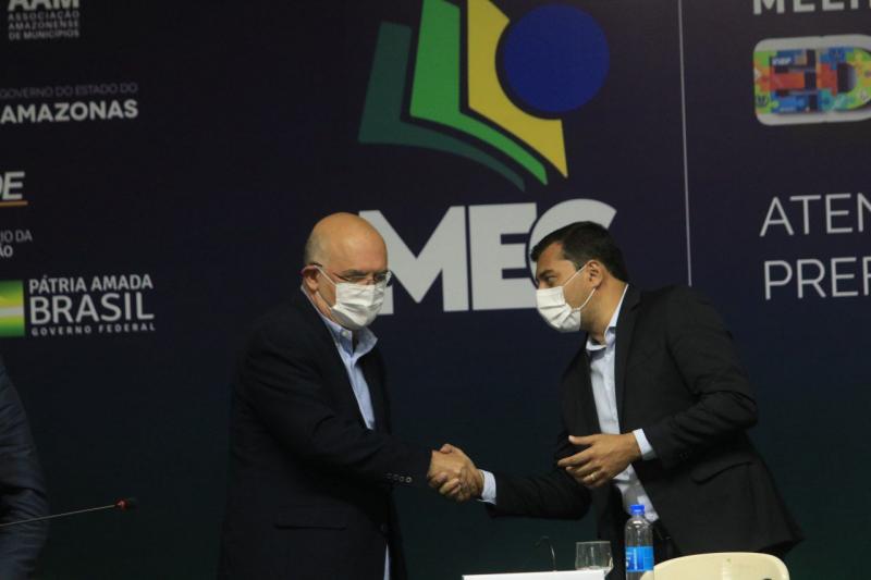 Wilson Lima destaca importância do FNDE para o desenvolvimento da educação, em reunião com ministro Milton Ribeiro