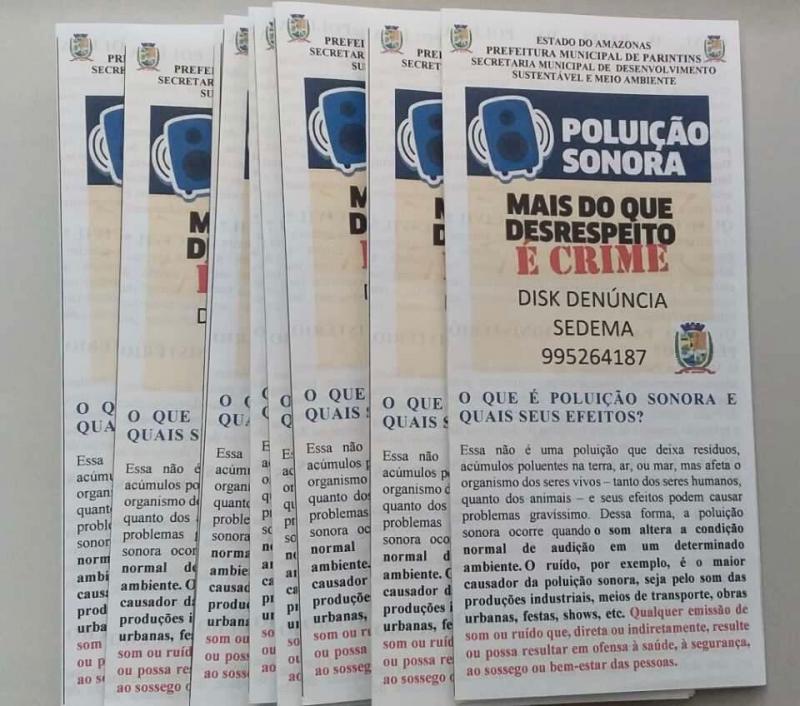 Sedema esclarece sobre competências da fiscalização de poluição sonora e perturbação do sossego alheio