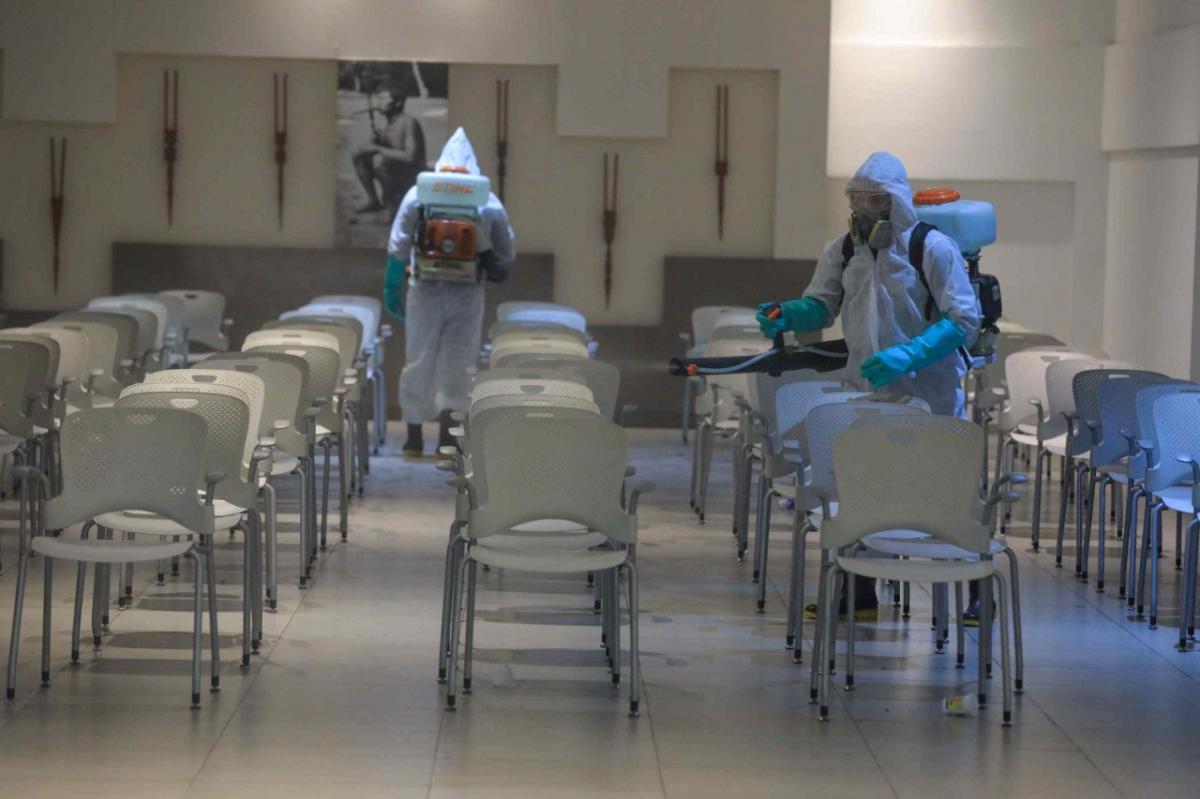 Governo do Amazonas realiza sanitização no novo Centro de Testagem