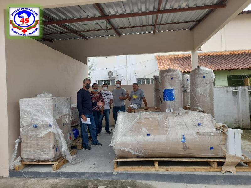 Hospital Padre Colombo recebe usina de oxigênio de benfeitores italianos 