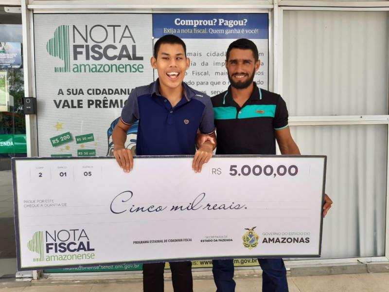 Inscrito pela esposa, morador de Parintins ganha R$ 5 mil no Sorteio Mensal da Nota Fiscal Amazonense