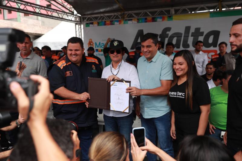 Governador Wilson Lima e prefeito David Almeida vistoriam início da recuperação de mais de 40 ruas no Coroado