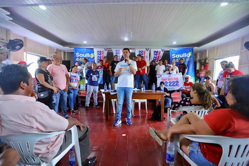 Saullo apresenta propostas de campanha em Careiro da Várzea e recebe apoio da população