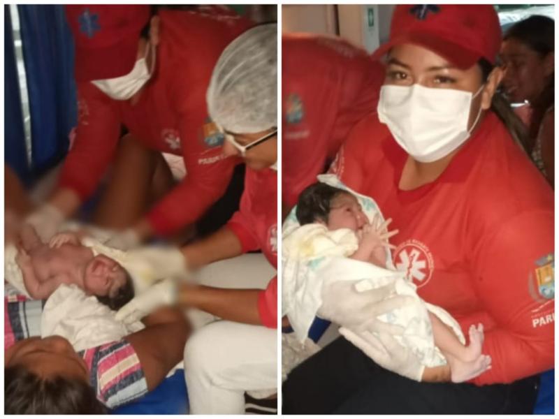 Sob forte temporal no Rio Amazonas, equipe de ambulancha realiza parto em Parintins
