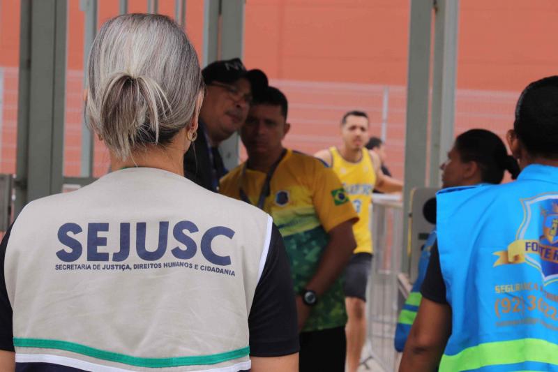 Sejusc realiza ação preventiva em prol de crianças e adolescentes durante ‘Copa na Arena’