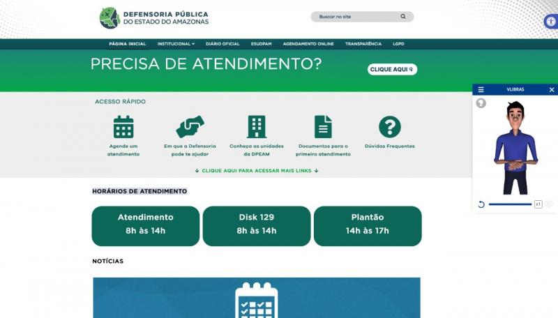 Novo site da Defensoria Pública do Estado entra no ar com mais acessibilidade digital