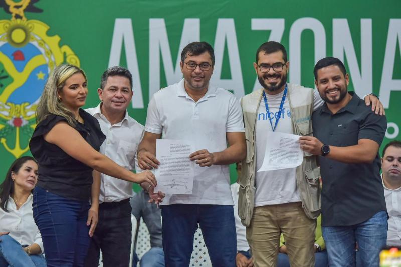 Wilson Lima firma parceria com Unicef para combater exploração sexual de crianças e adolescentes no Festival de Parintins