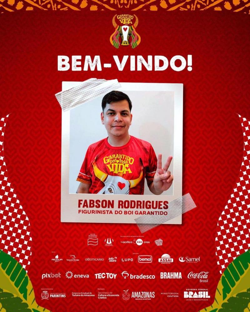 Boi Garantido anuncia contratação de Fabson Rodrigues, figurinista da Mocidade Alegre SP