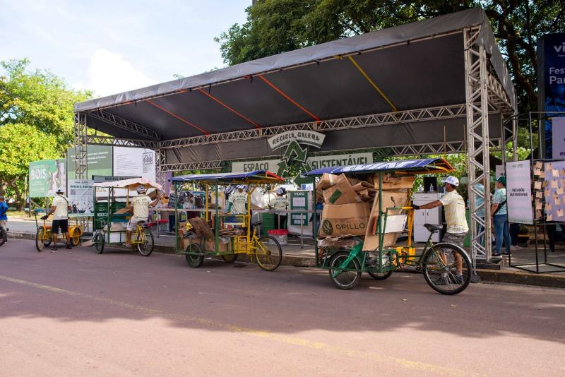 Parintins 2023: Espaço Sustentável “Recicla, Galera” engaja população a fazer a destinação correta de recicláveis durante o festival