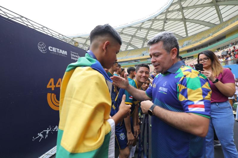 Governador em exercício Tadeu de Souza destaca oportunidades criadas pelo 44º JEAs e o papel do esporte na cidadania