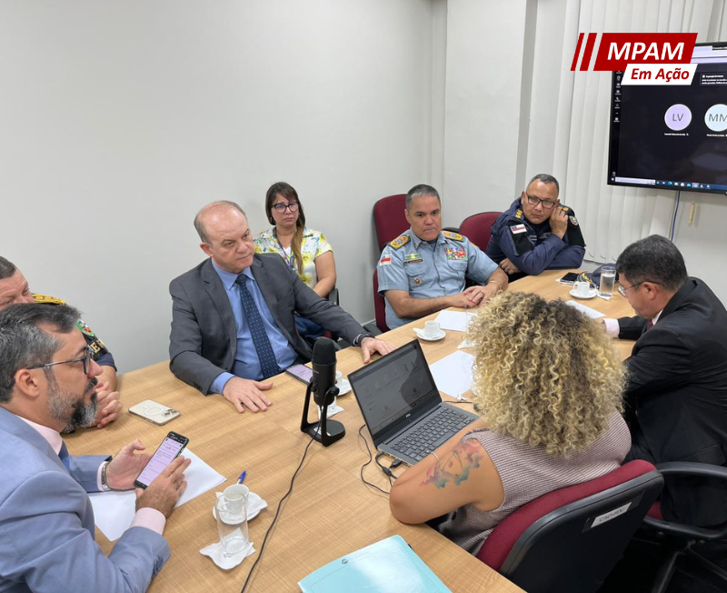 MPAM recebe autoridades da Segurança Pública do Estado para tratar do déficit de policiais no interior do Amazonas
