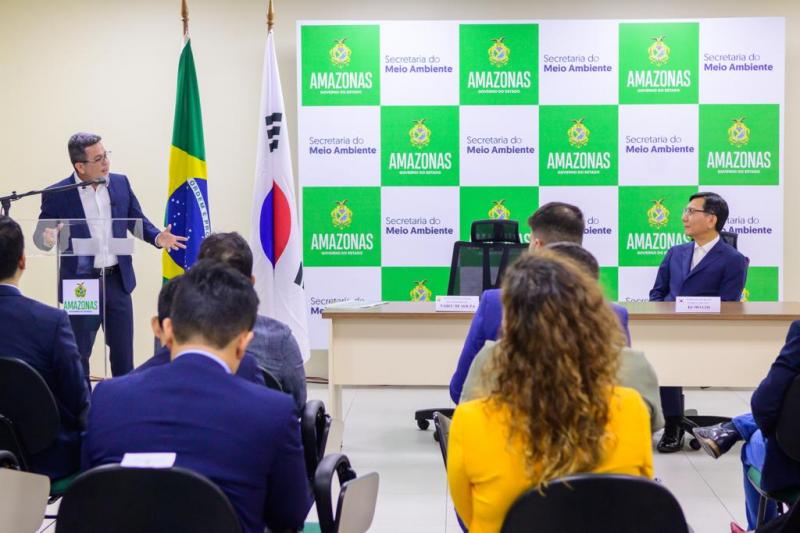 Amazonas firma parceria com Embaixada da Coreia do Sul e anuncia rede de proteção ambiental com novas tecnologias