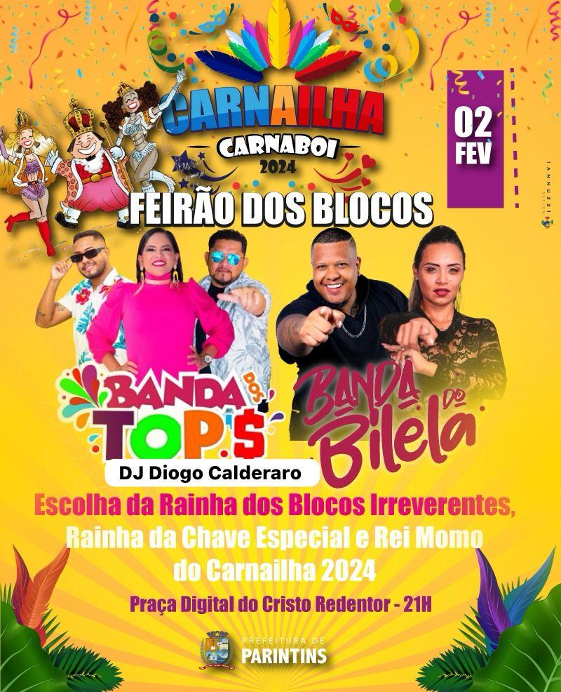 Acontece nesta sexta-feira (02), o Feirão dos Blocos com a escolha da Corte do Carnailha