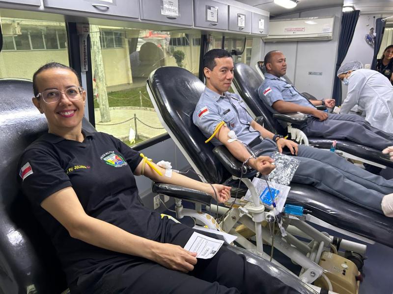 Solidariedade: PMAM e Hemoam se unem em ação para doação coletiva de sangue
