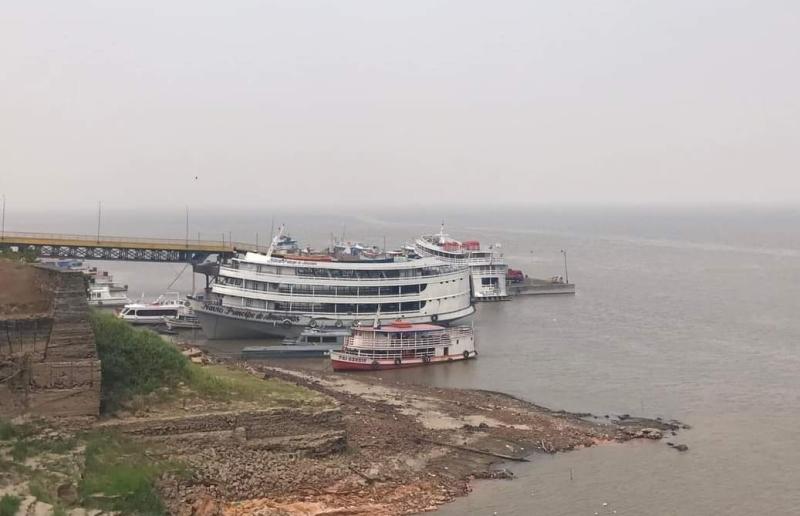 Em Parintins, descida do Rio Amazonas acelera e é considerada abaixo da média para o mês de agosto