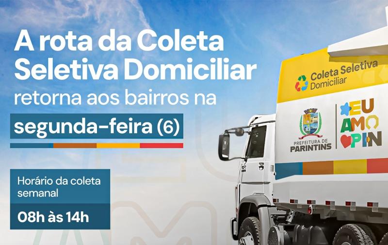 Em Parintins, coleta seletiva será retomada nesta segunda-feira, dia 6 Em Parintins, coleta seletiva será retomada nesta segunda-feira, dia 6