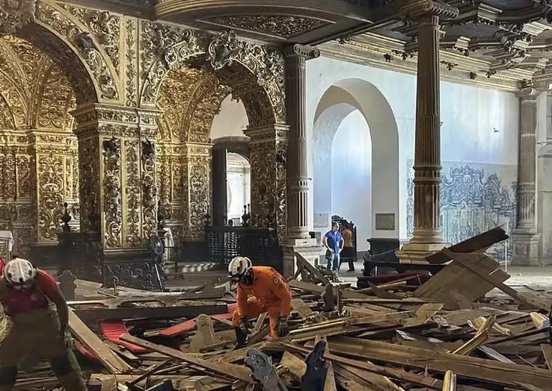 Ministério da Cultura e do Iphan lamentam morte de turista após teto de igreja histórica desabar em Salvador 