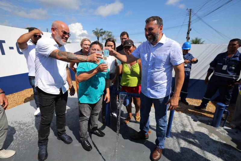 Em Manaquiri, governador Wilson Lima amplia abastecimento de água potável e anuncia nova fábrica envasadora do Amazonas