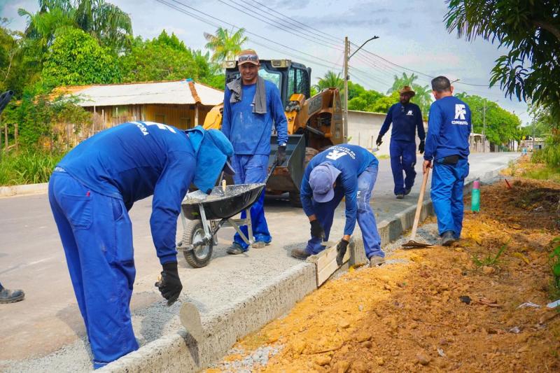 Vila Amazônia recebe novas obras de infraestrutura, meio-fio, sarjeta e melhorias nas estradas vicinais