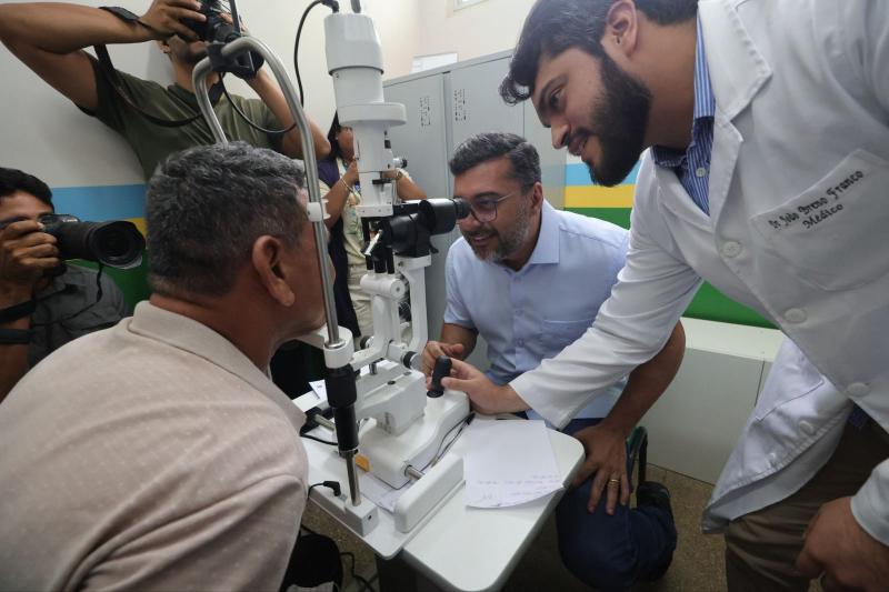 Wilson Lima vistoria mutirão de cirurgias de catarata do Opera+ Amazonas em Iranduba